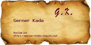 Gerner Kada névjegykártya